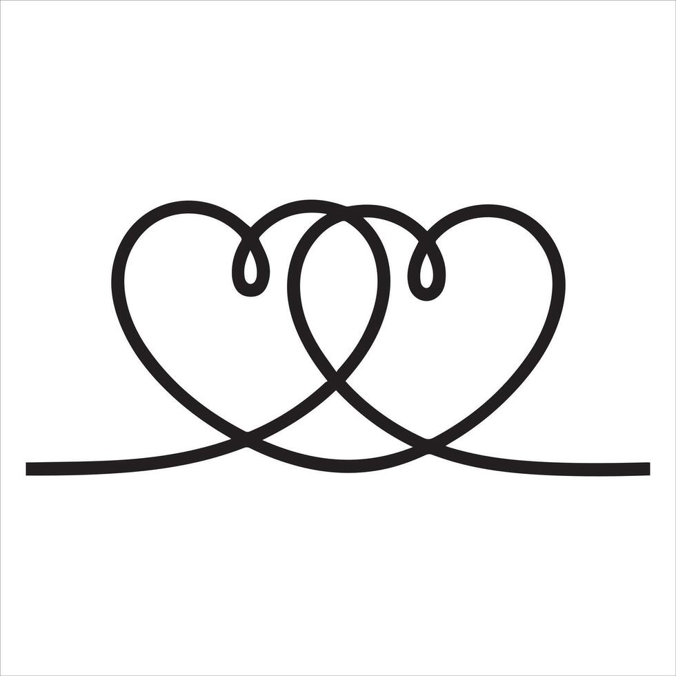 Linked Love Hearts A Symbol of Connection Romance and Valentine's Day vector