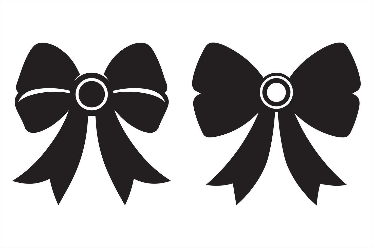 Elegant Bows Decorative Elements for Greetings and Wedding Invitation Decoration vector
