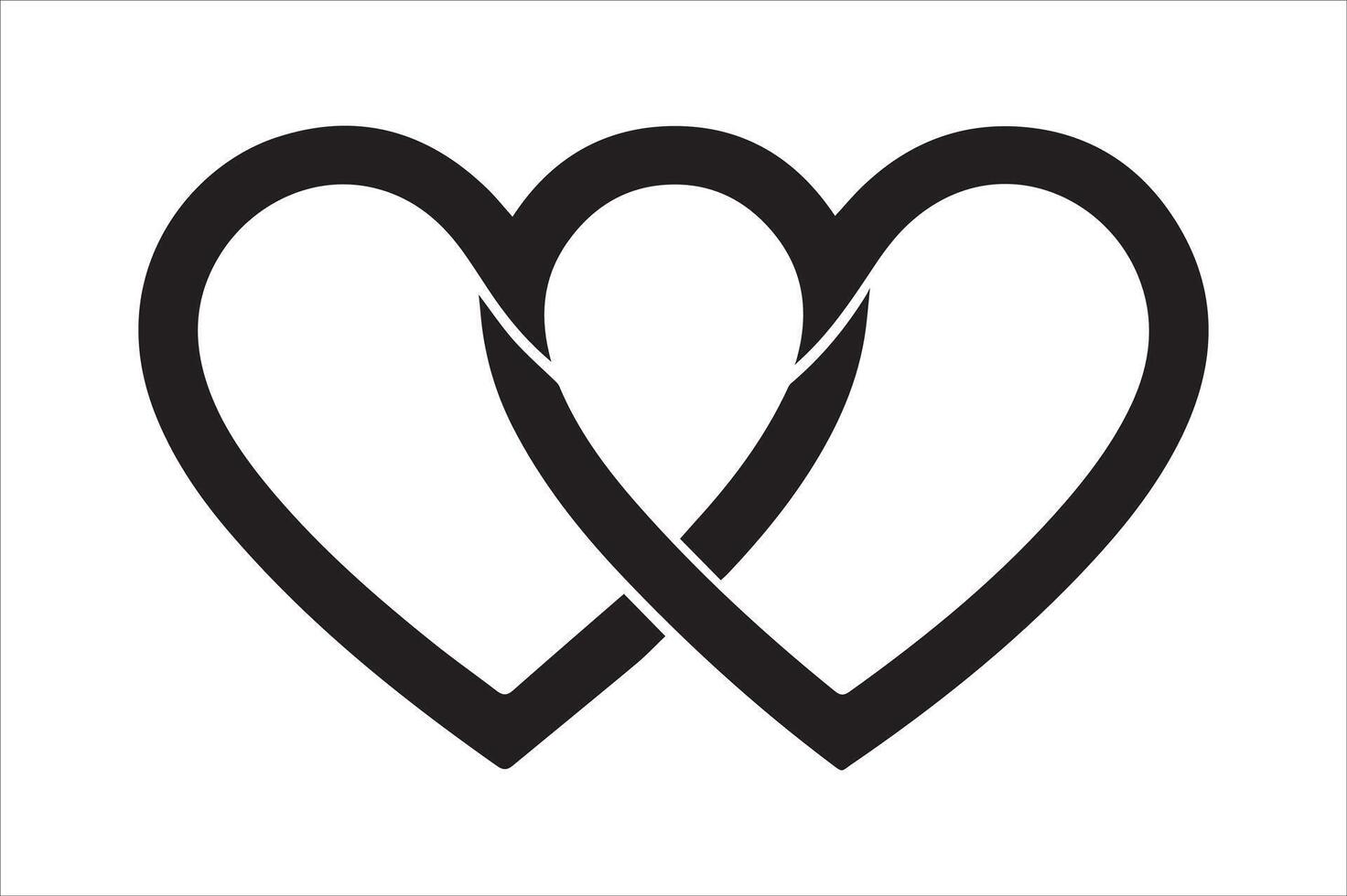 Artistic Representation of Intertwined Hearts Symbolizing Love and Lasting Connection vector
