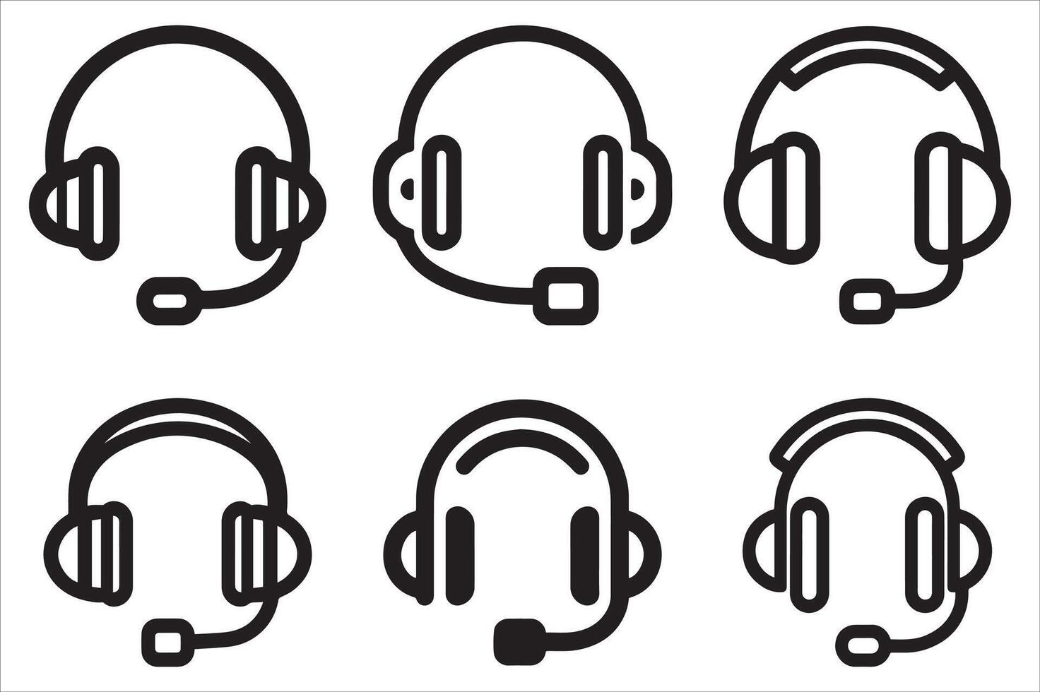 Headsets Illustration Collection Great for Customer Support Online Consultation Services vector