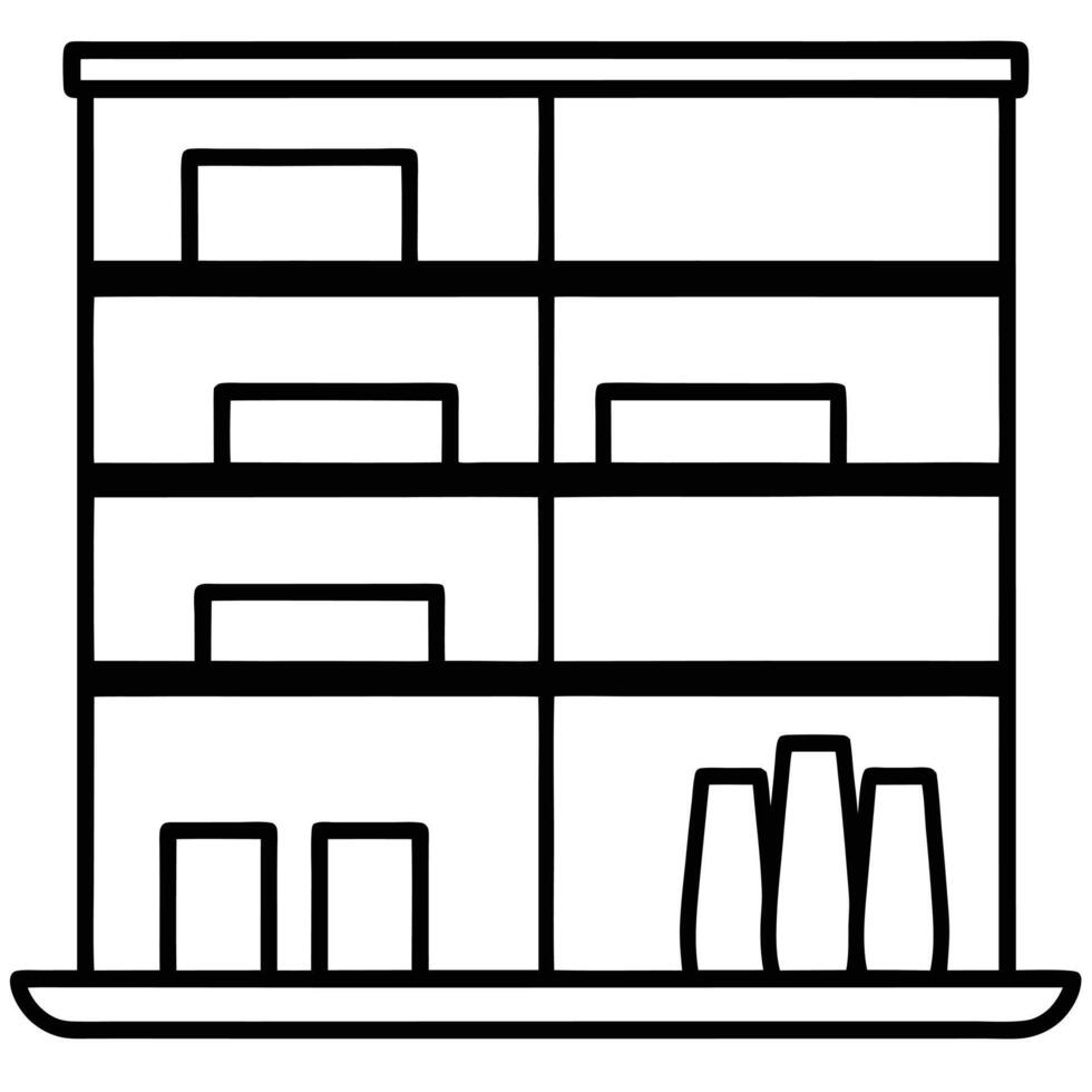 Shelves on white background vector