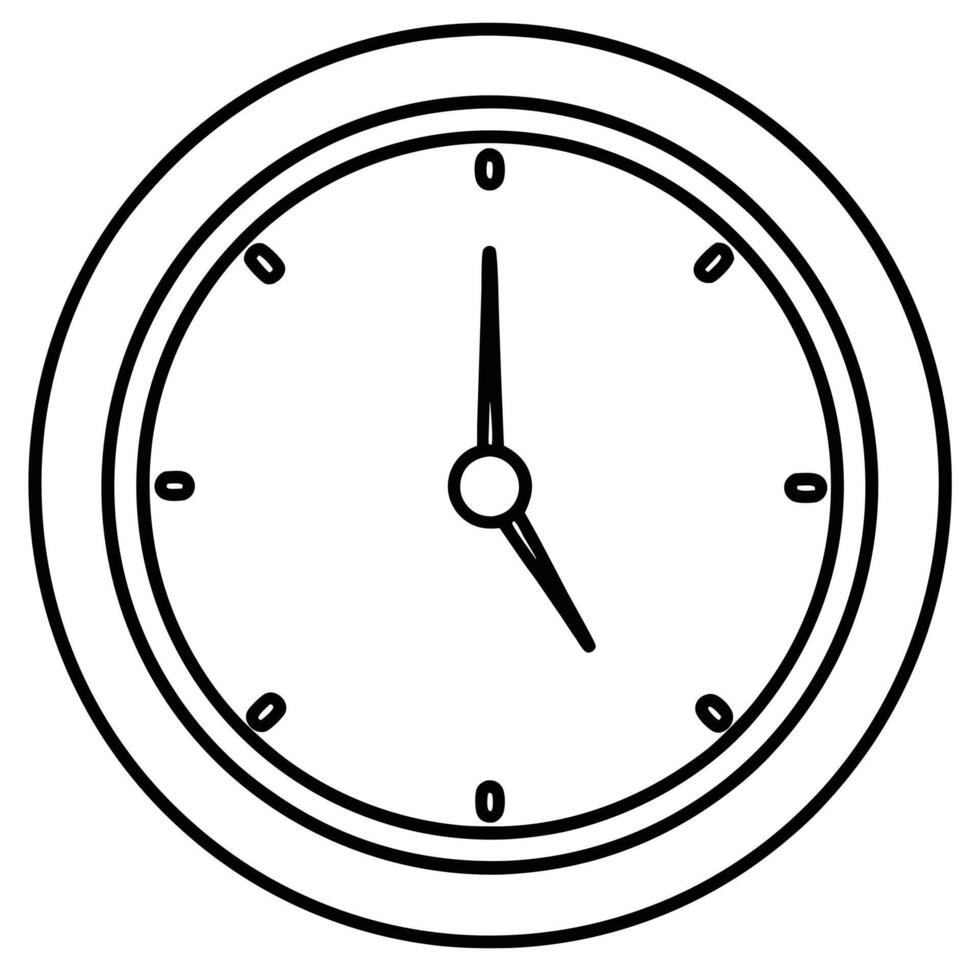 Wall clock on white background vector