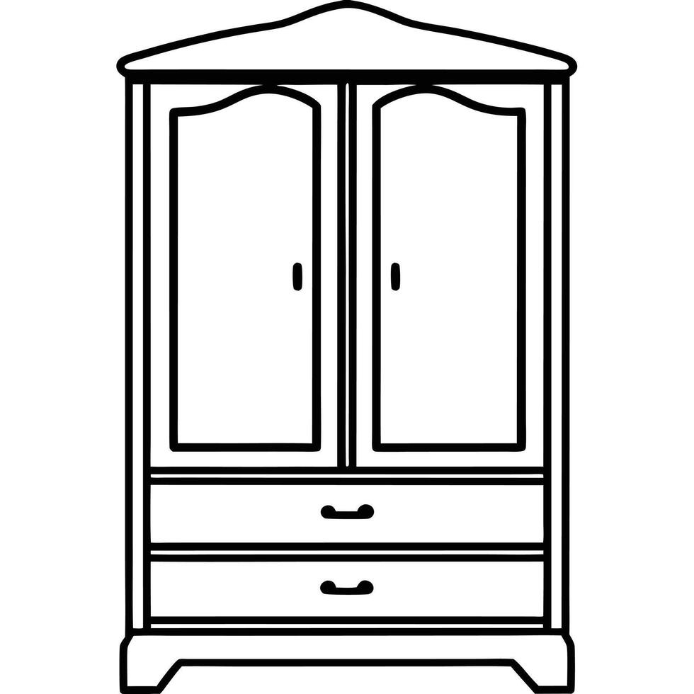 Wardrobe on white background vector