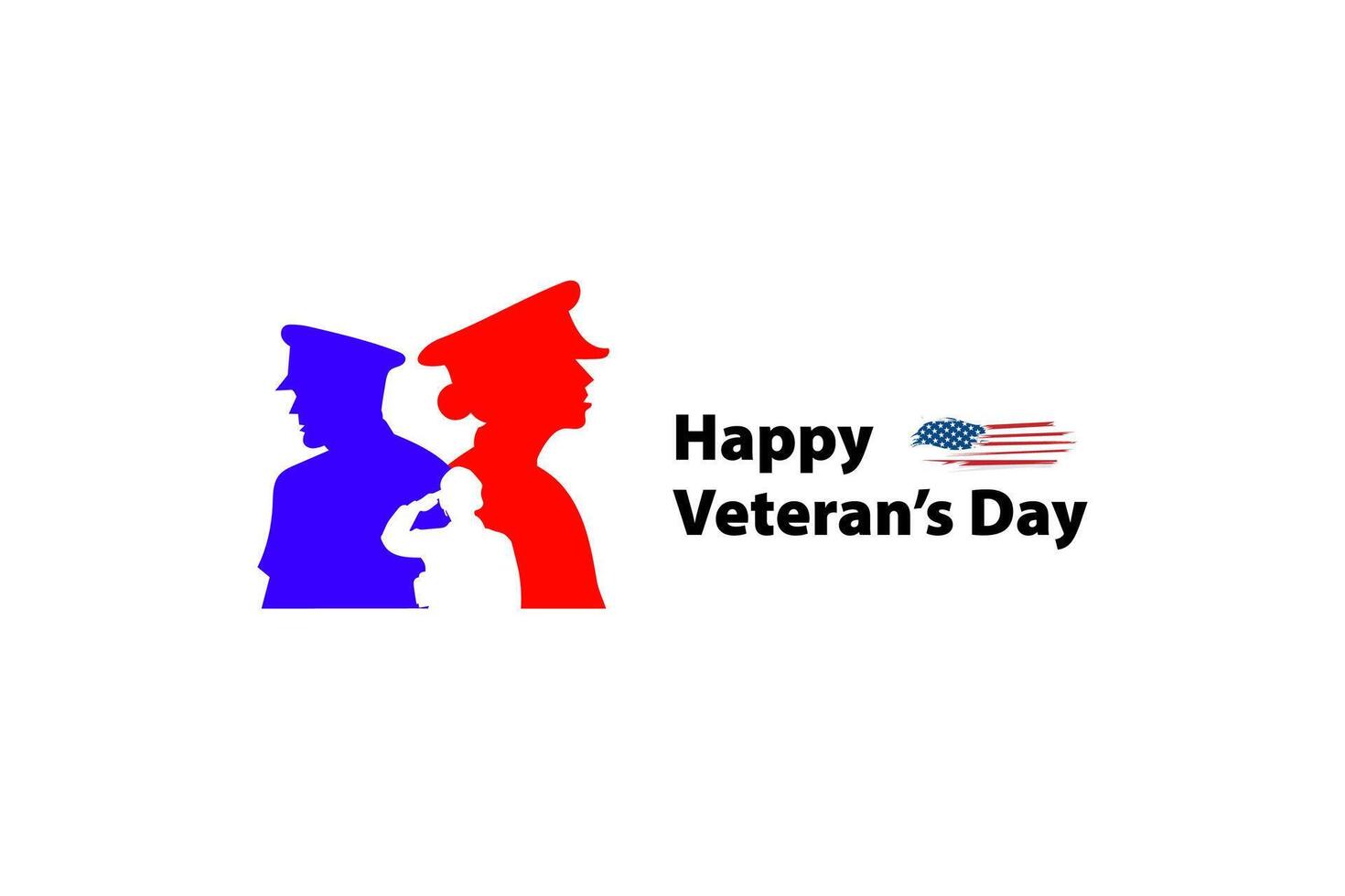Happy Veterans Day Saluting Military Service and Sacrifice vector