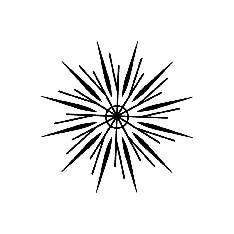 Abstract Black Starburst Sunburst Rays Geometric Design vector