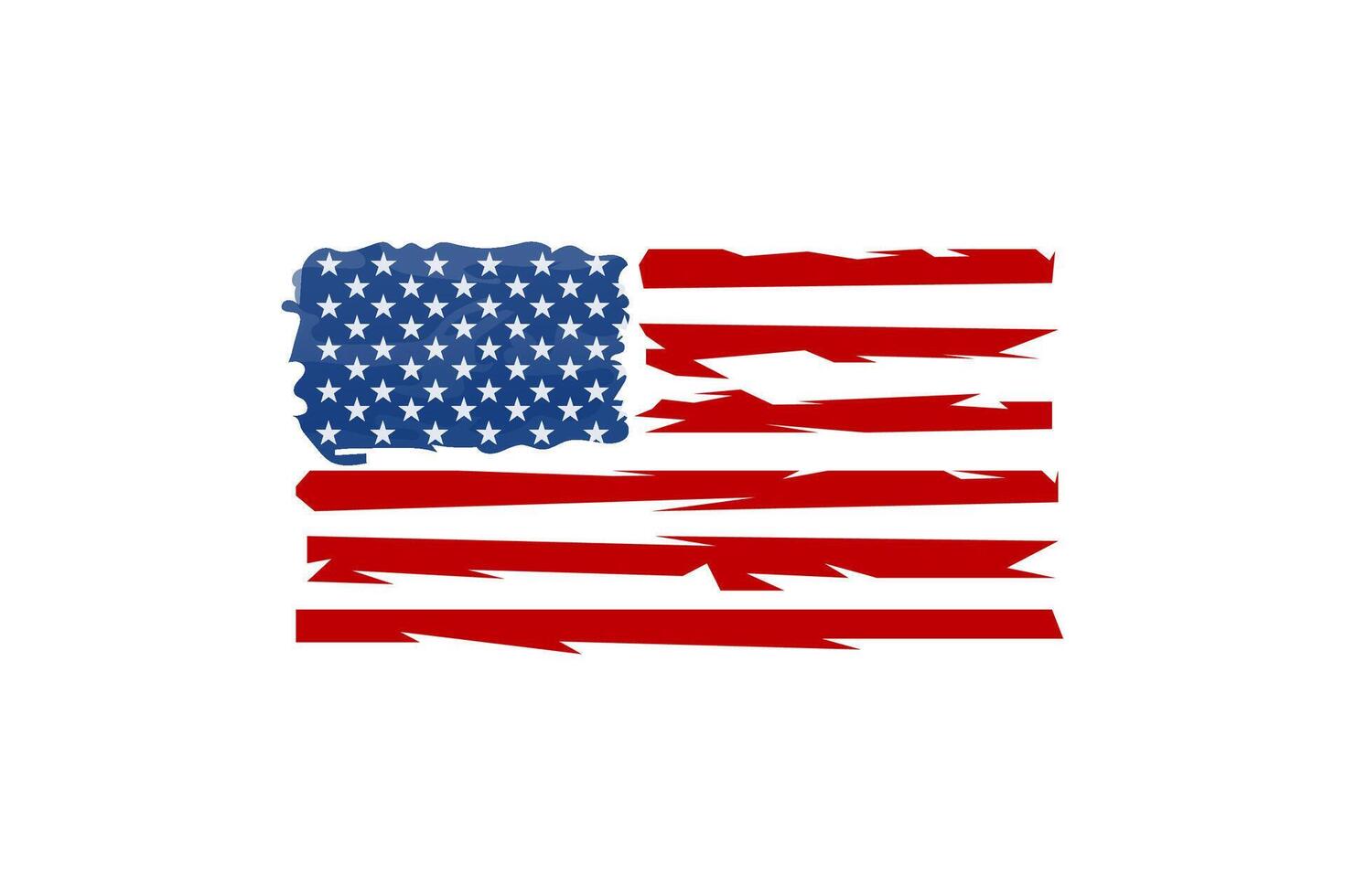Distressed American Flag, Ripped Stripes, Star Spangled Banner vector