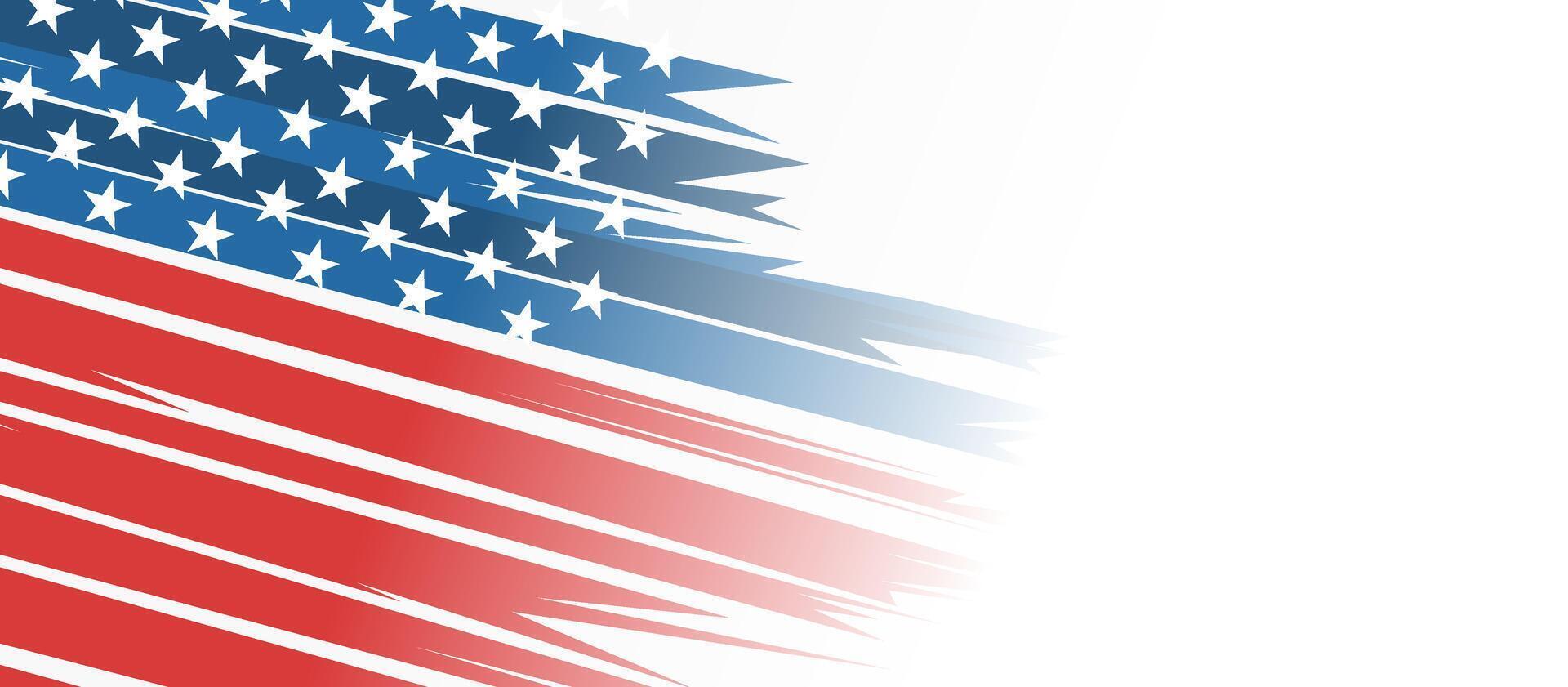 Abstract American Flag Design, Patriotic Stars Stripes, USA vector