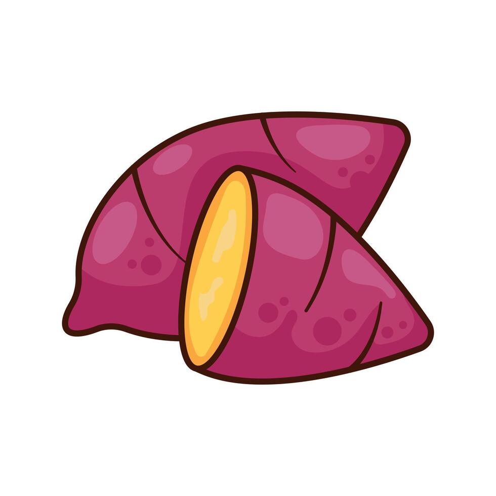 cartoon illustration of sweet potato vector