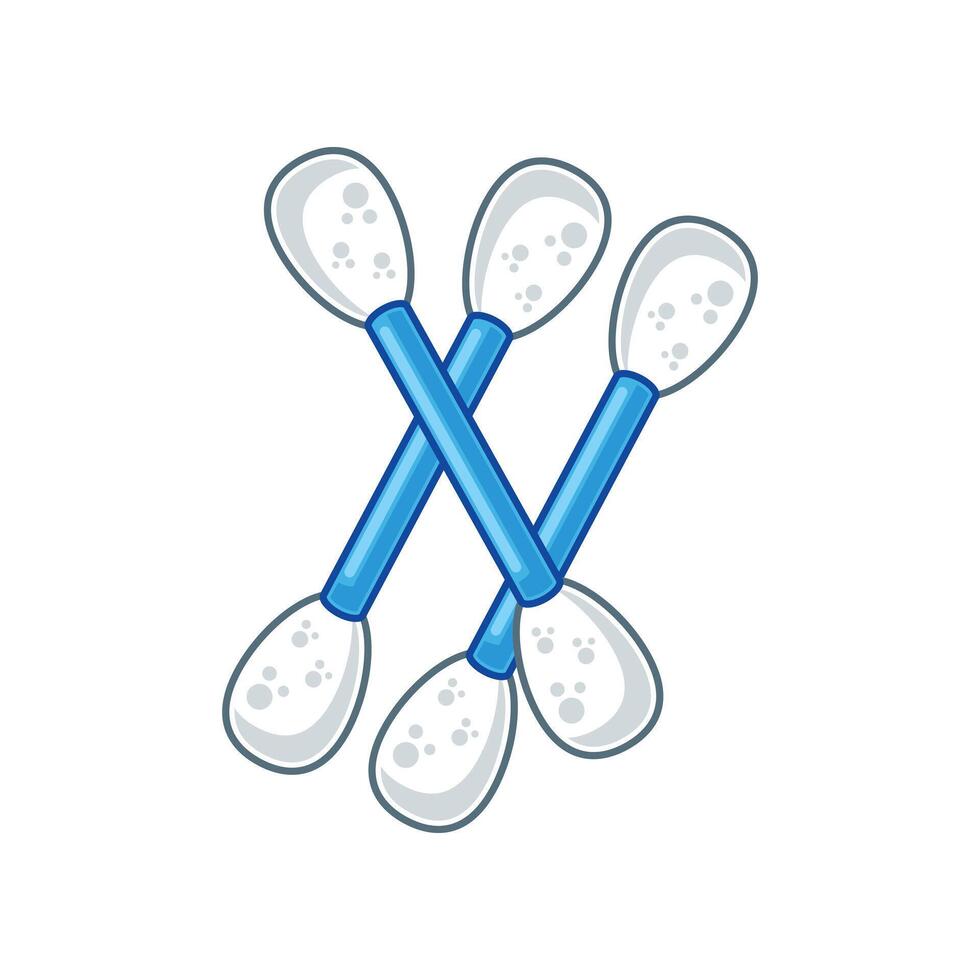 cartoon illustration of cotton buds vector