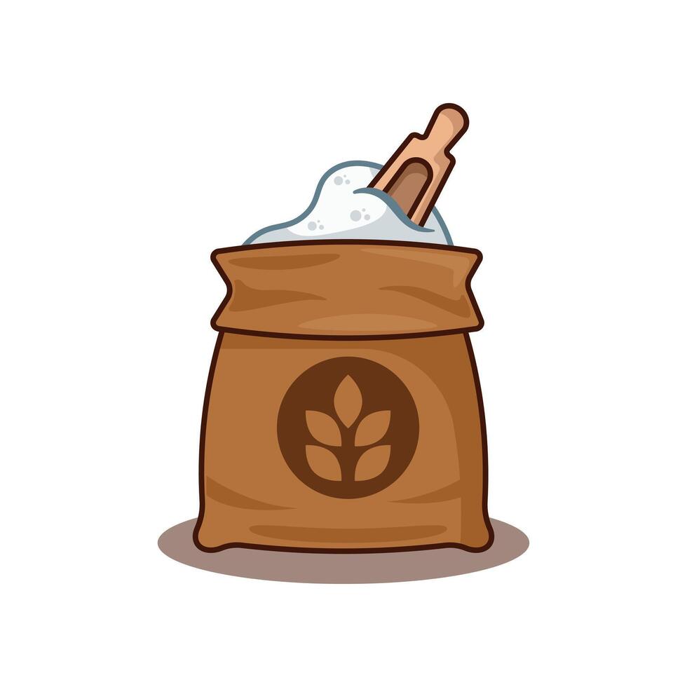 cartoon illustration of flour vector