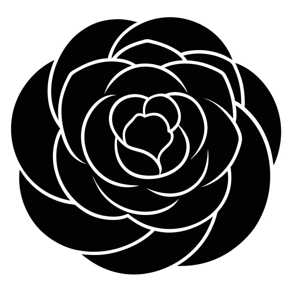 A black and white rose flower on a white background vector