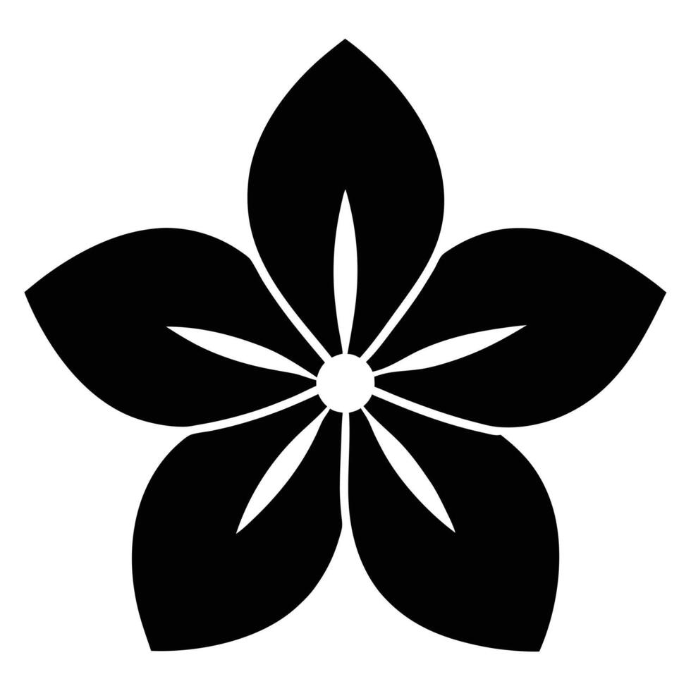 A black and white flower with four petals vector