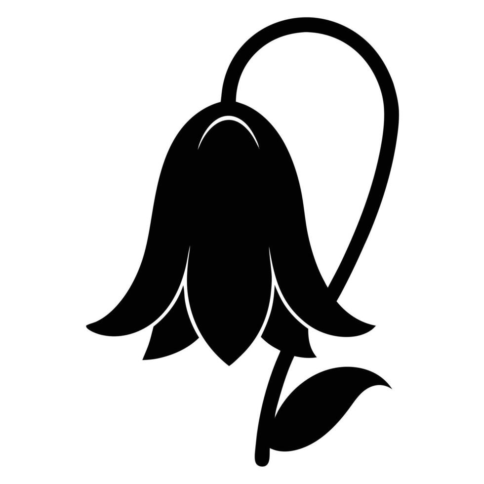 A black and white flower silhouette on a white background vector