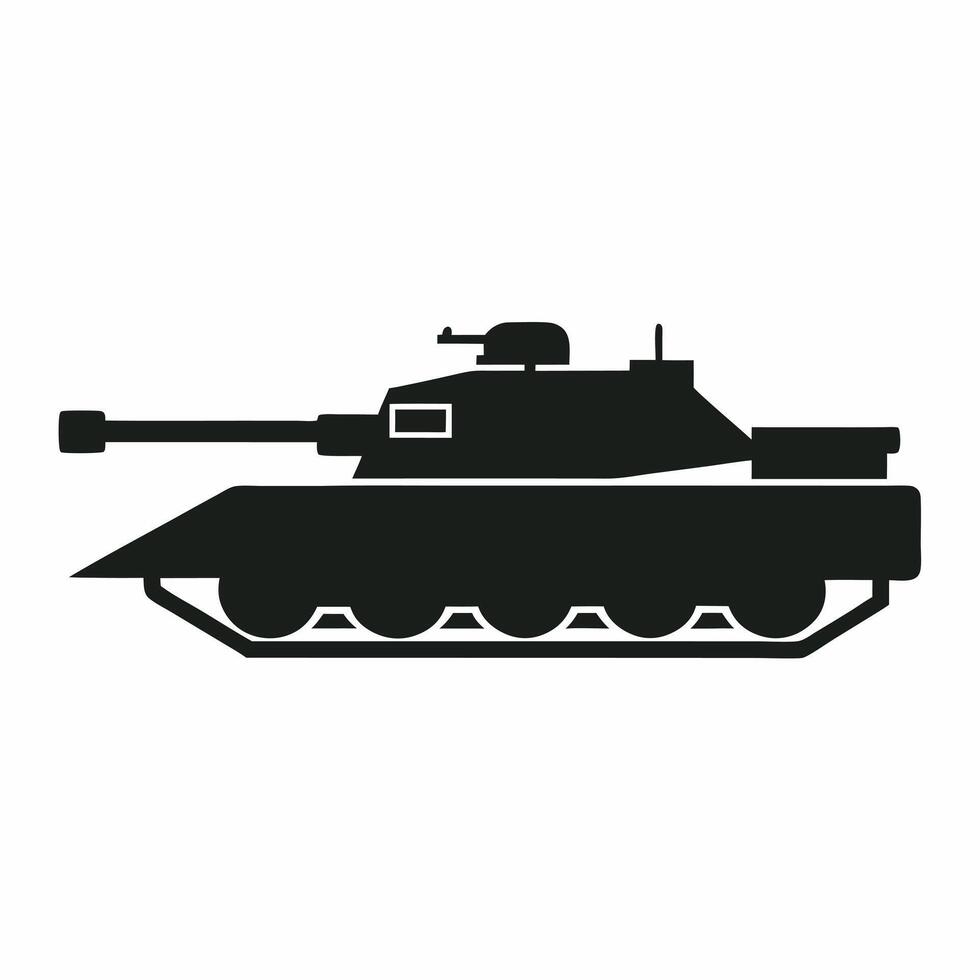 Black tank illustration on white background vector