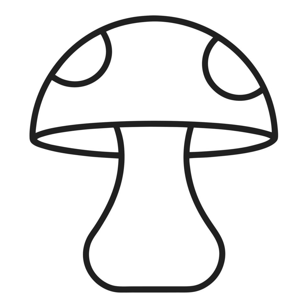 Simple outline illustration of a mushroom vector