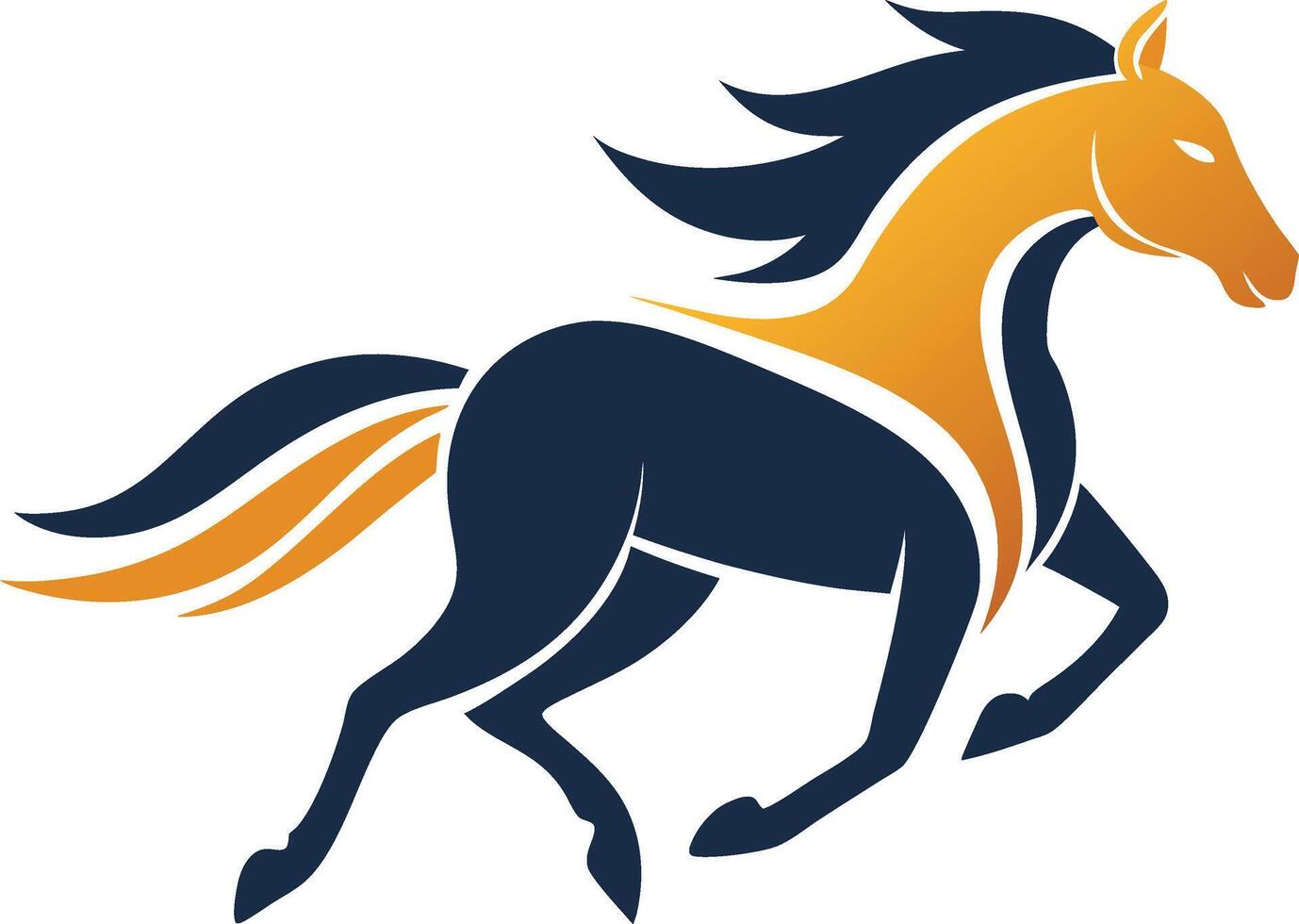 Dynamic abstract running horse logo design vector