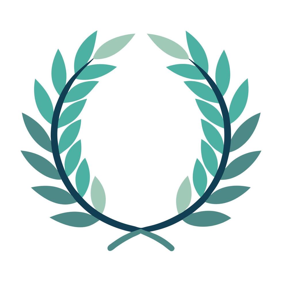 Elegant laurel wreath green leaf design vector