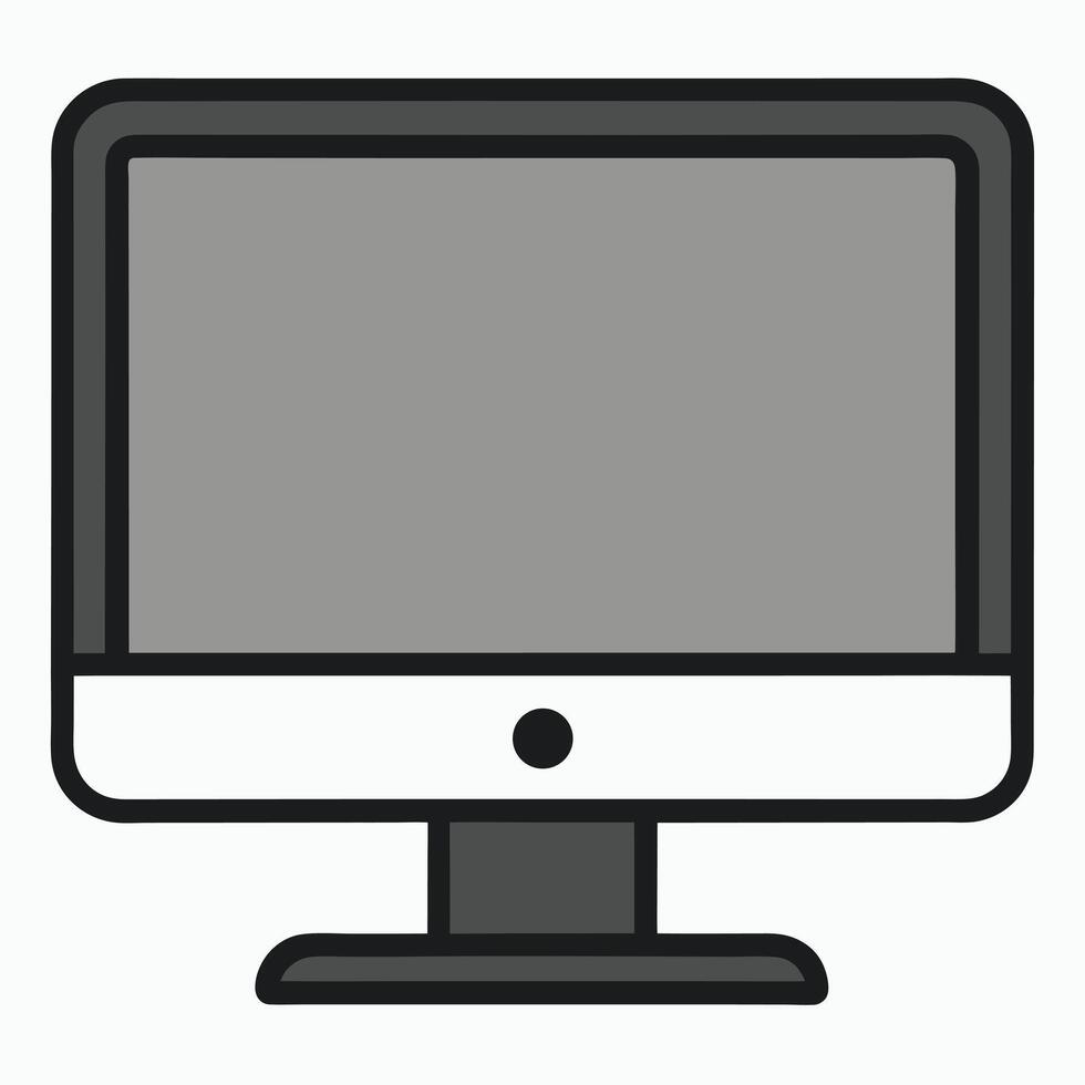 Modern flat icon of computer monitor vector