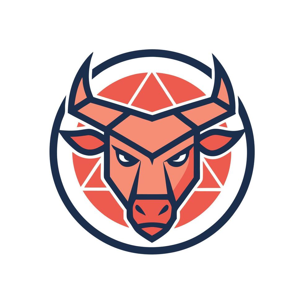Geometric bull head logo illustration design vector