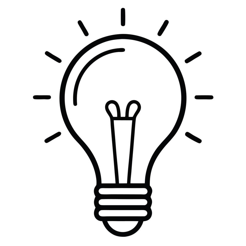 Simple outline of light bulb vector