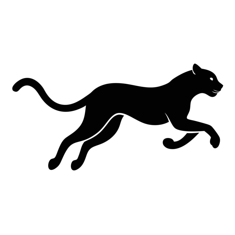 Black panther running silhouette illustration graphic vector