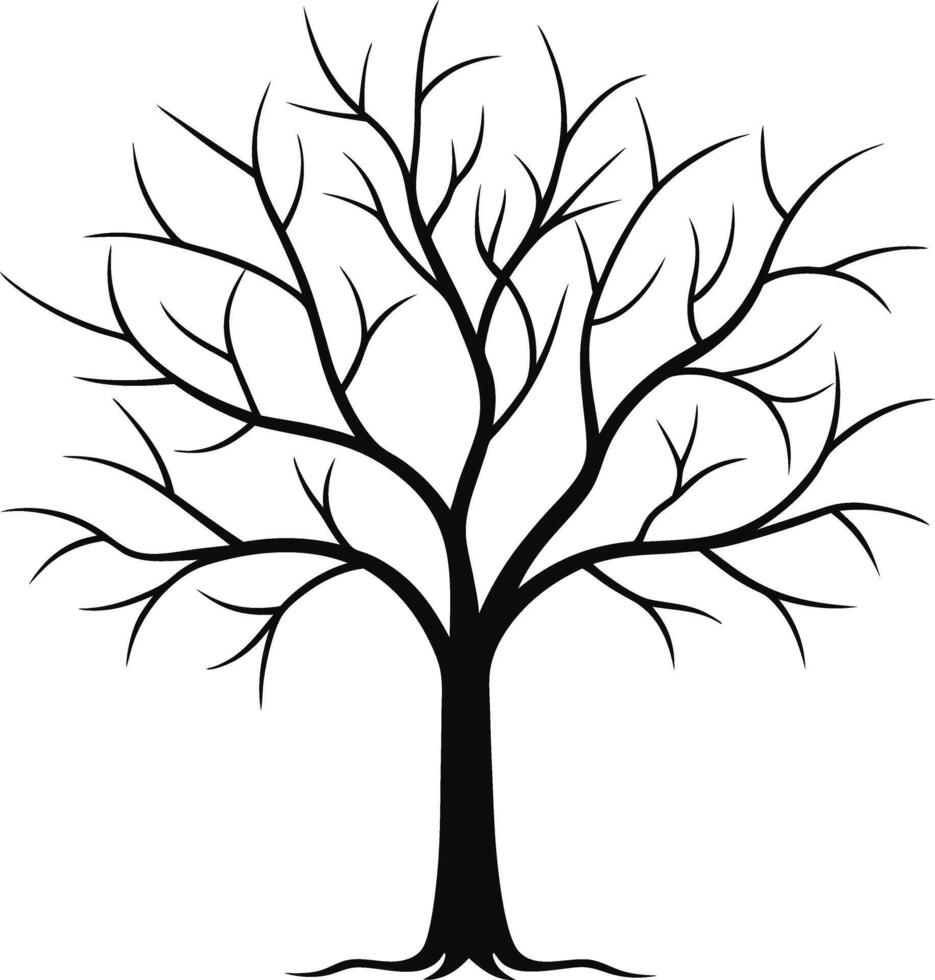 Silhouette tree graphic for nature designs vector