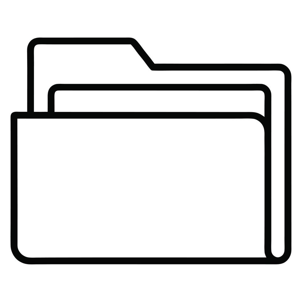Black outline of a folder icon vector