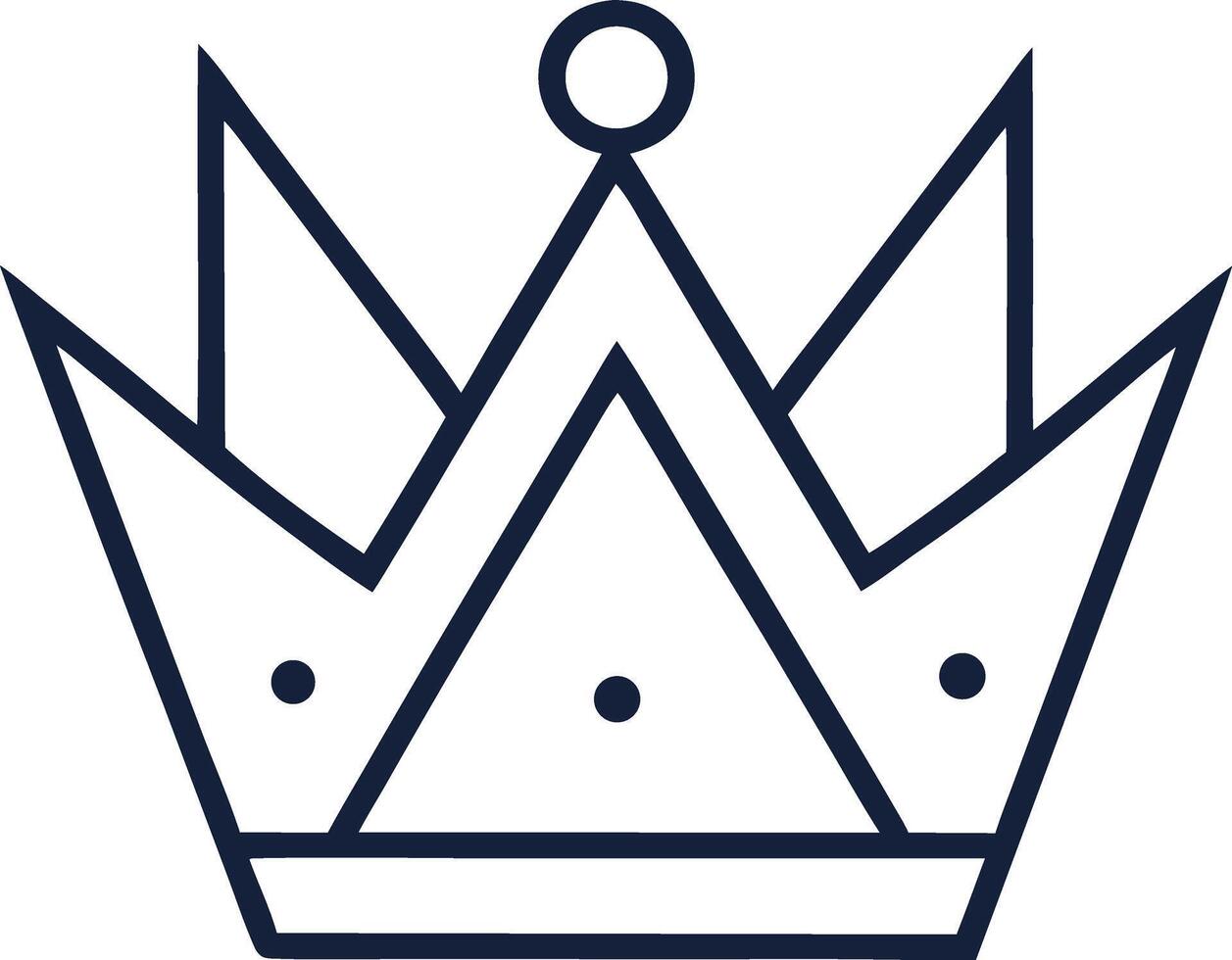 Simple geometric crown design illustration vector