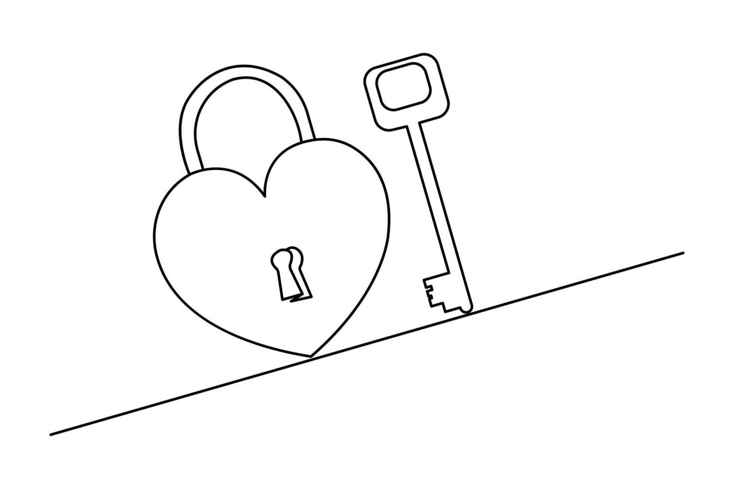 Simple lock icon line art vector