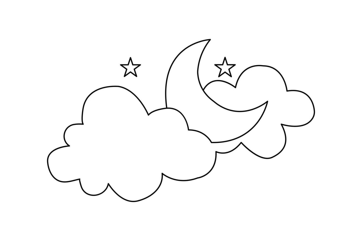 Smooth crescent moon shape vector