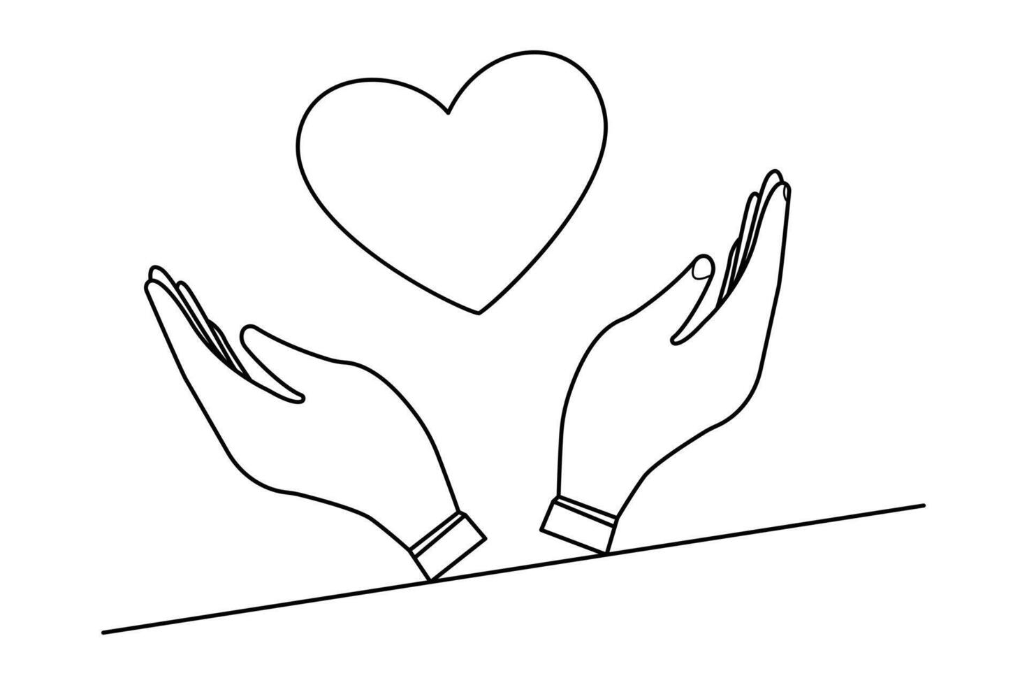 One line heart icon minimalist vector