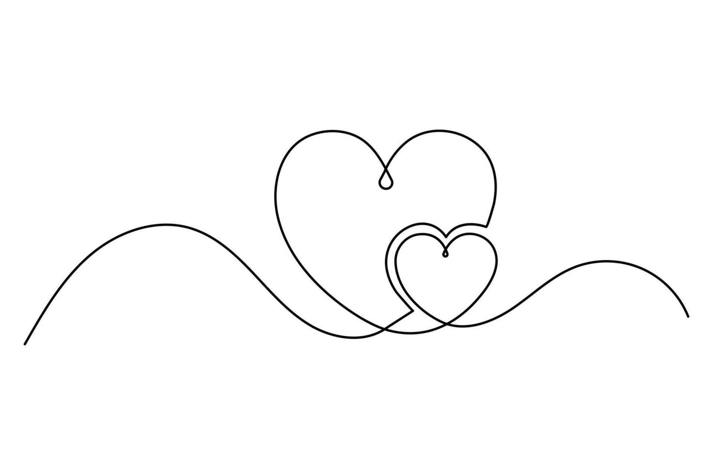 Continuous line love icon drawing vector