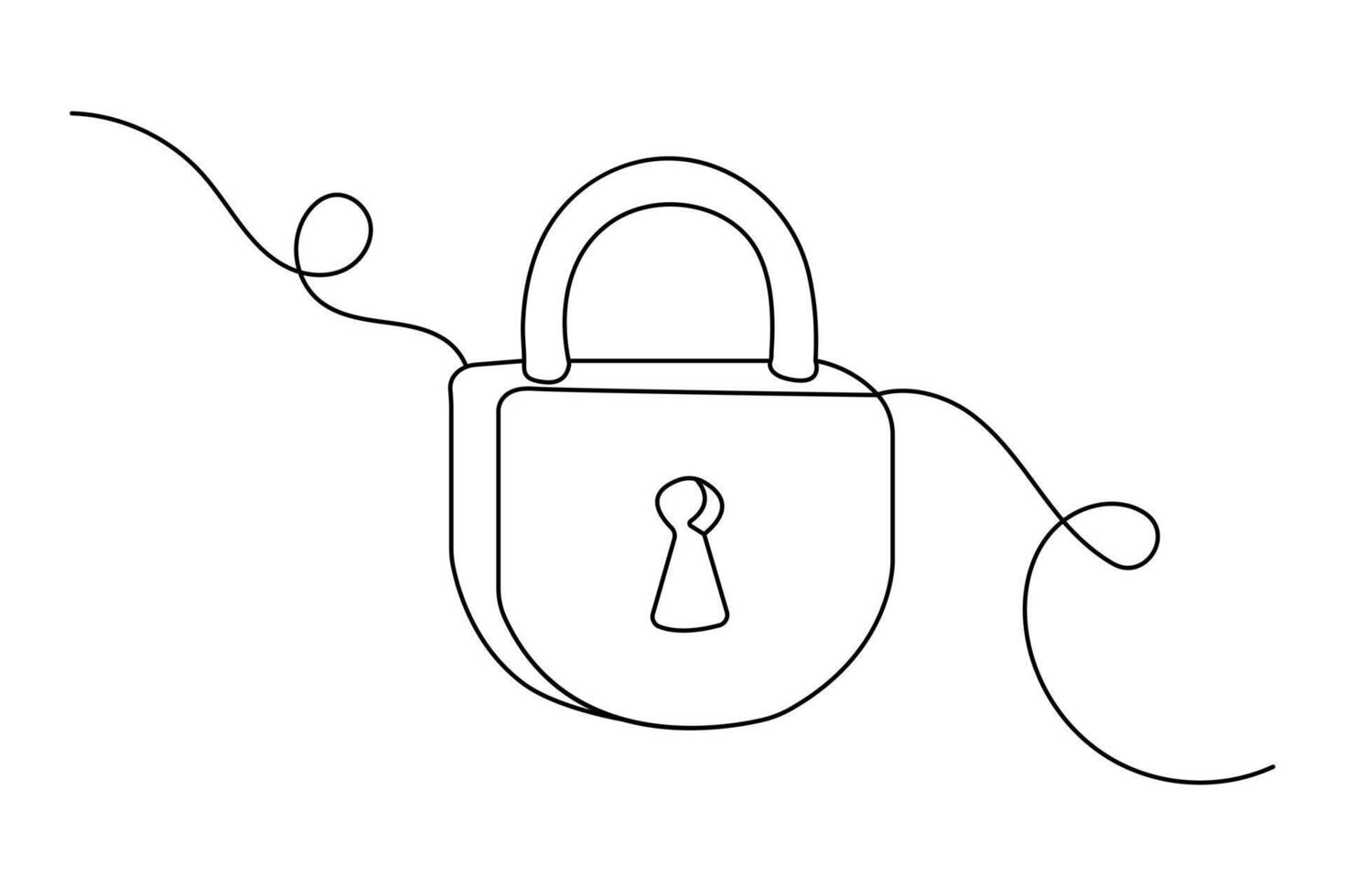 Modern lock symbol design vector
