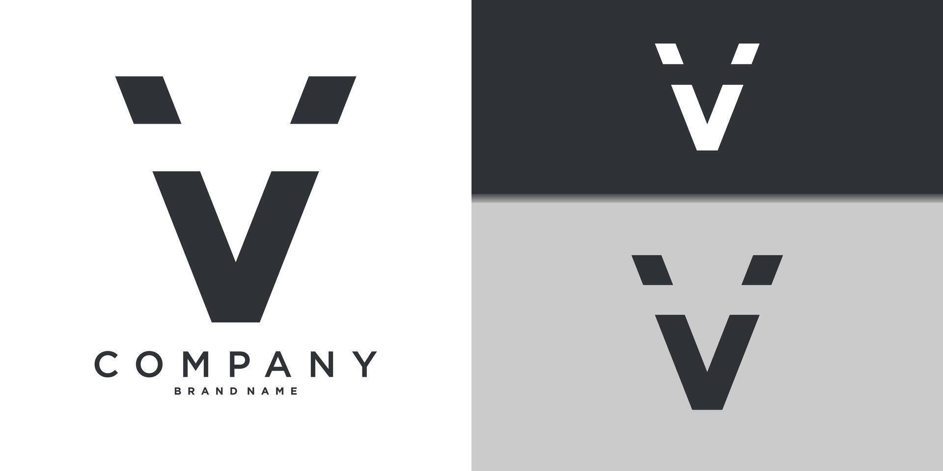 Letter V minimal logo icon design template element vector