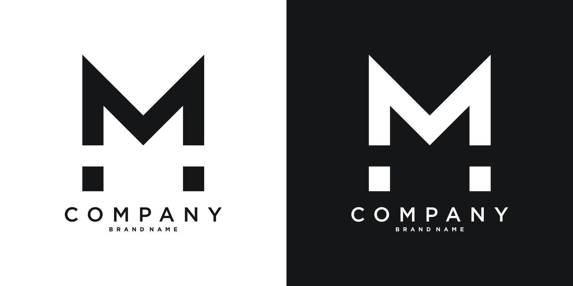 Letter M minimal logo icon design template vector