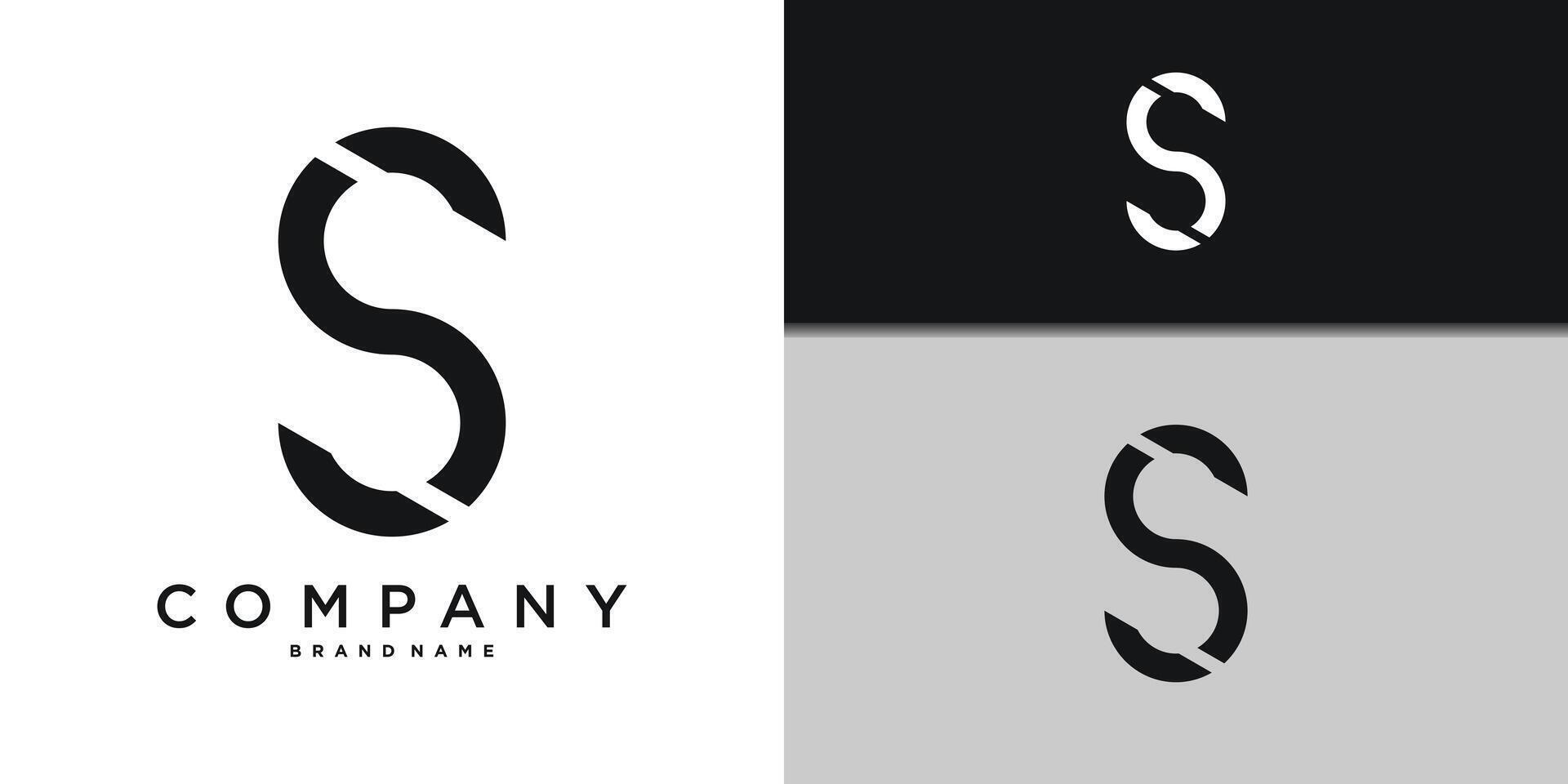 Letter S minimal logo icon design template elements. Premium vector