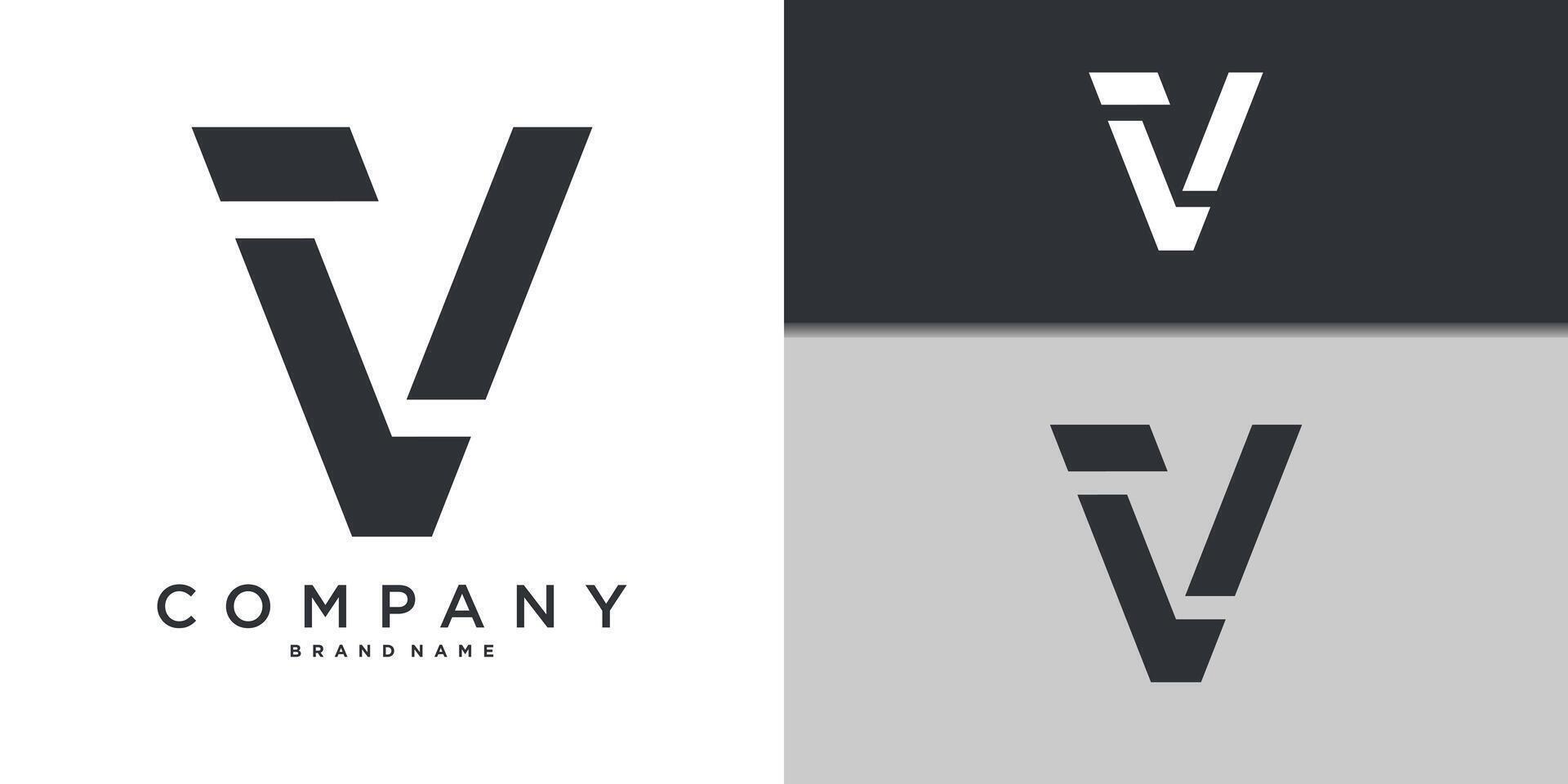 Letter V minimal logo icon design template element. Premium vector