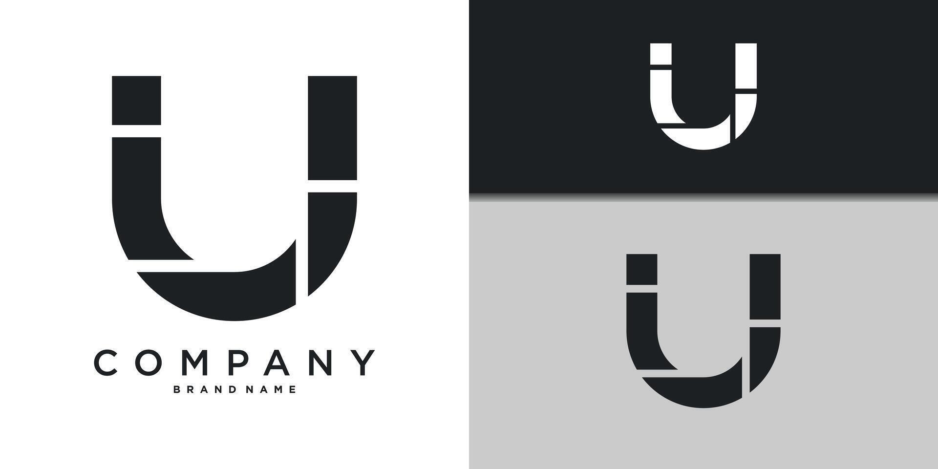 Letter U minimal logo icon design template elements. vector