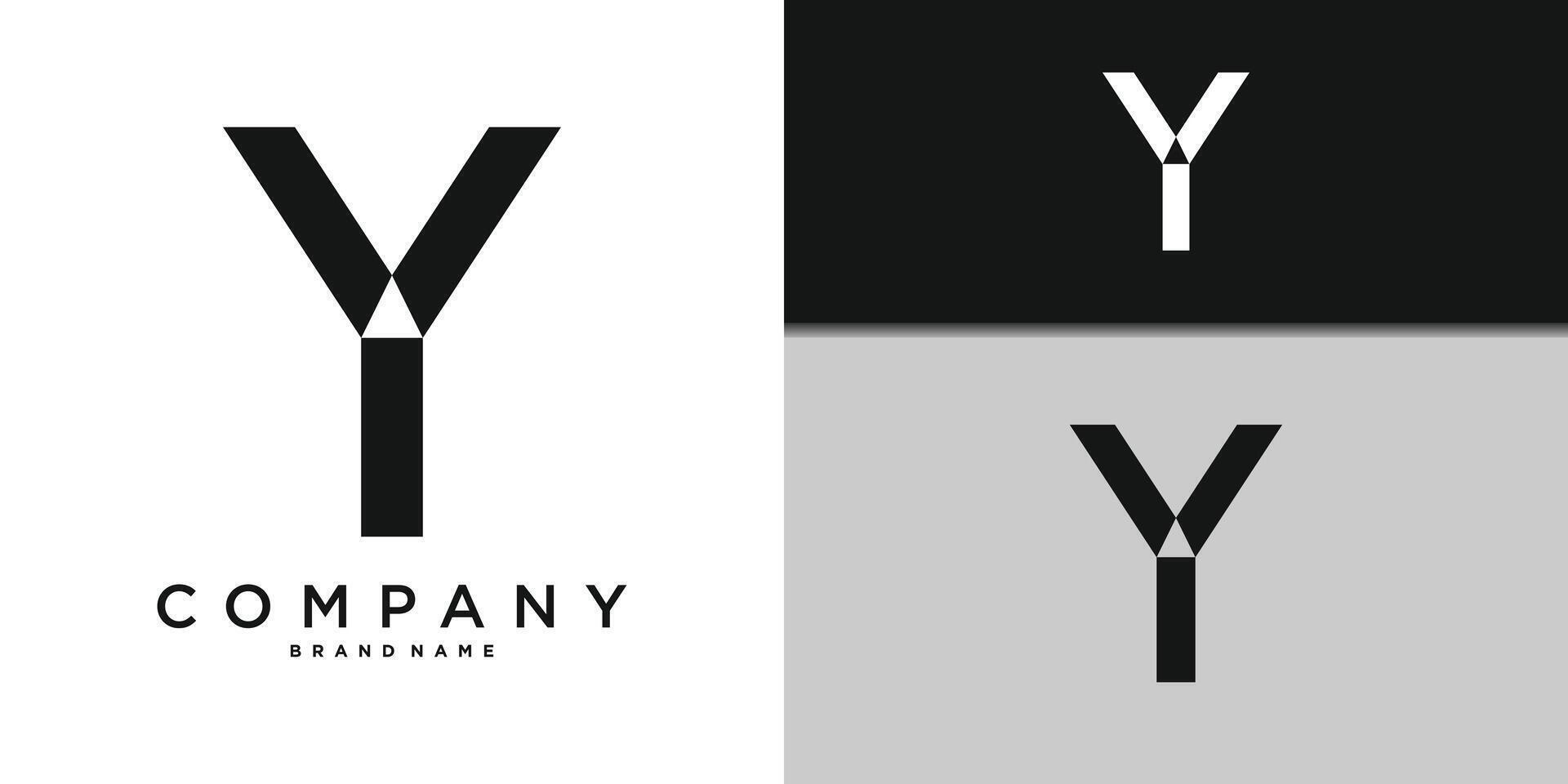 Letter Y minimal logo icon design template elements. vector