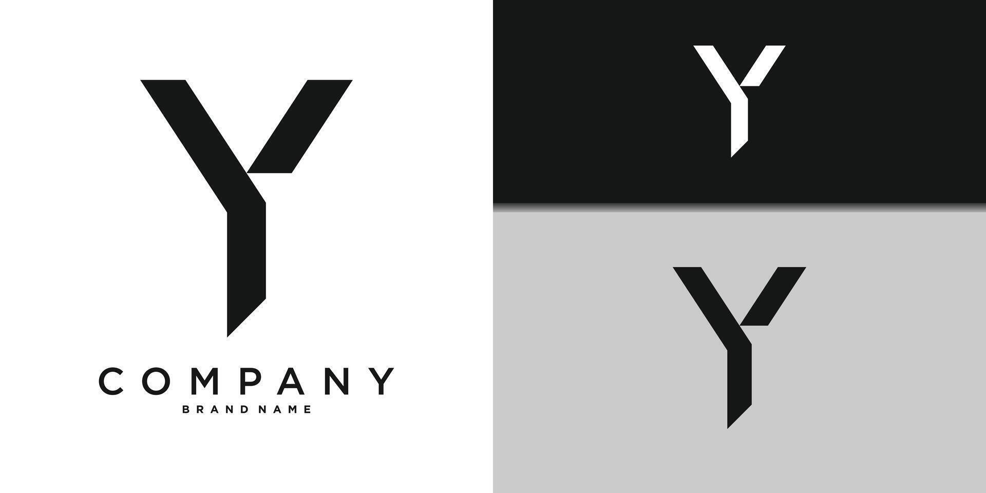Letter Y minimal logo icon design template element vector
