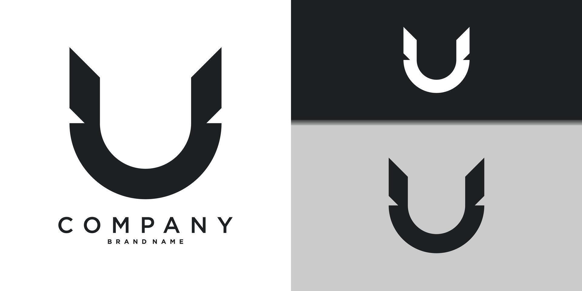 Letter U minimal logo icon design template element. Premium vector