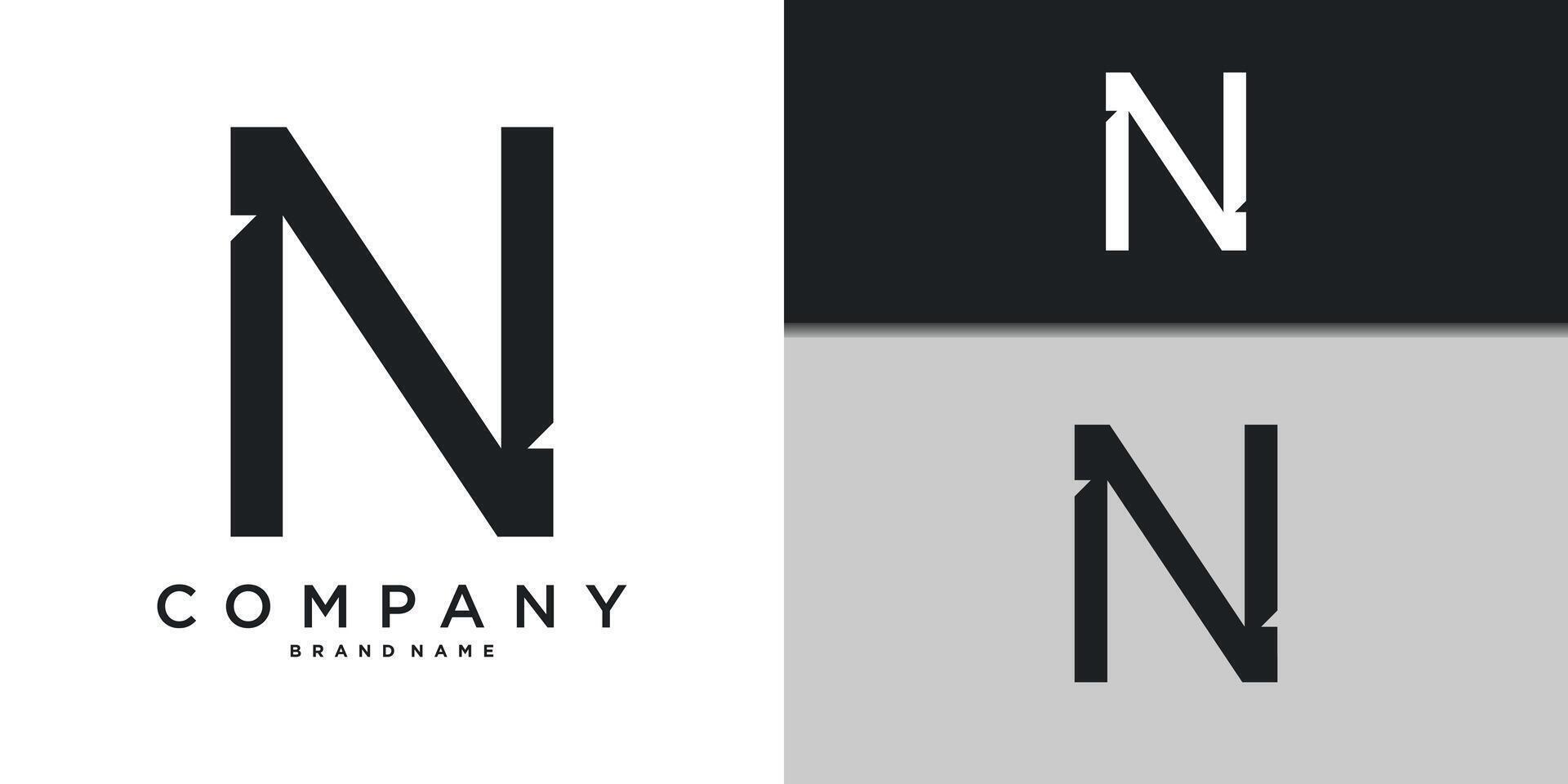 Letter N minimal logo icon design template element vector