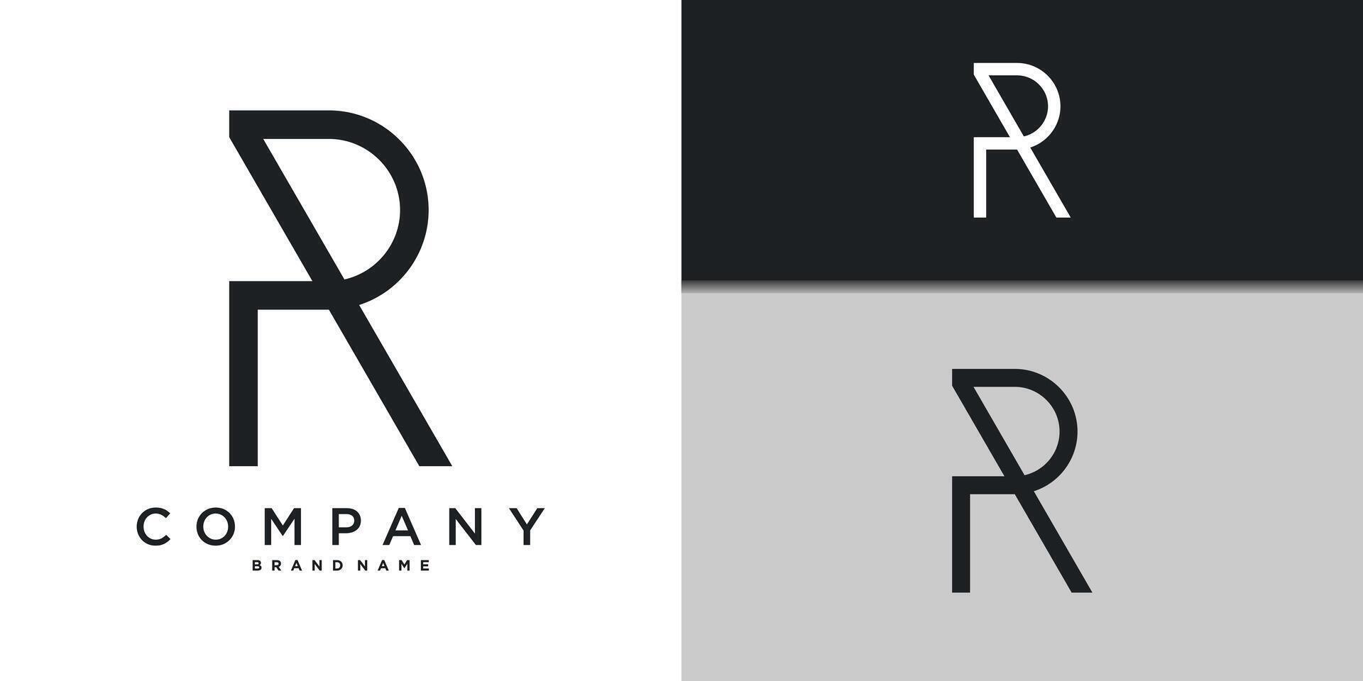 Letter R minimal logo icon design template element. vector