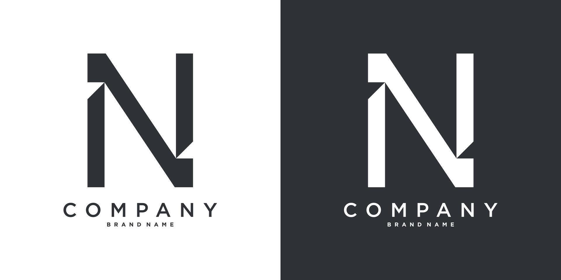 Letter N minimal logo icon design template element. Premium vector