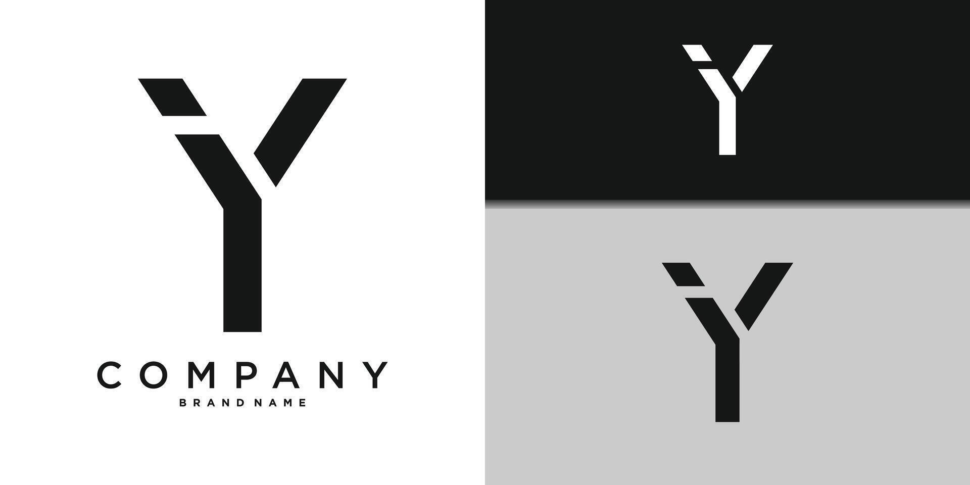 Letter Y minimal logo icon design template element. Premium vector