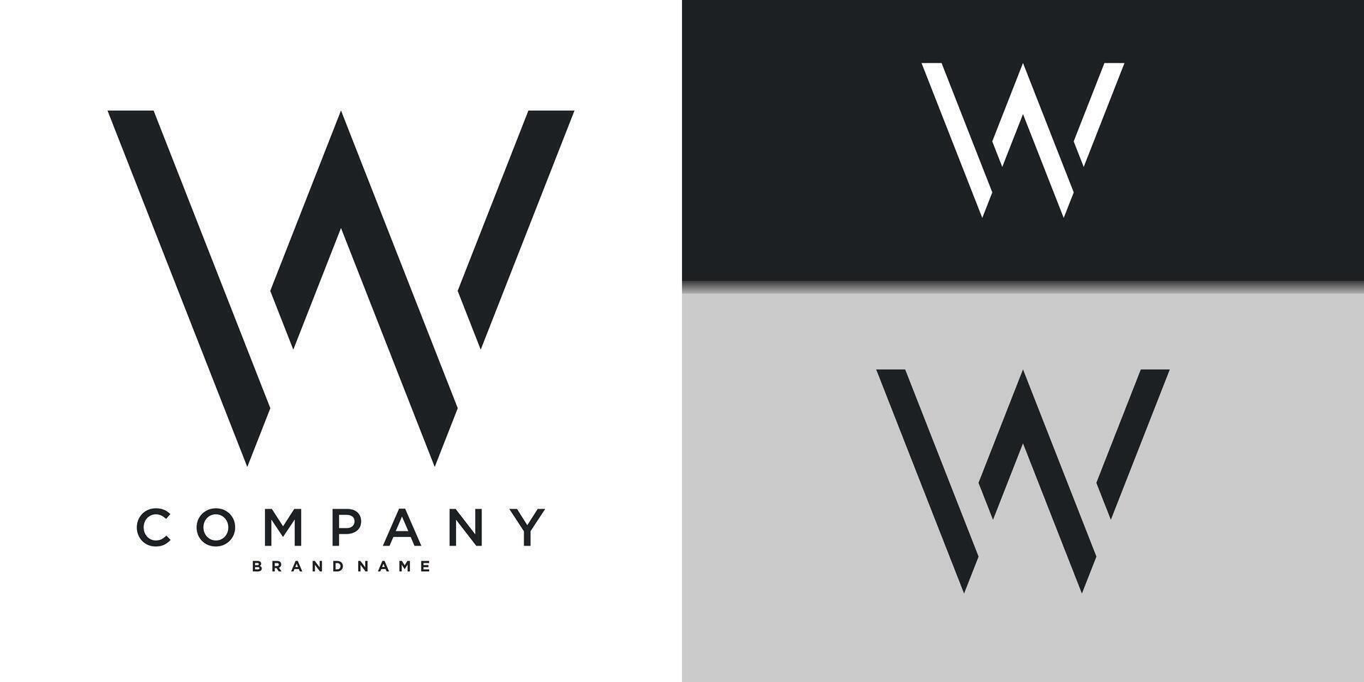 Letter W minimal logo icon design template elements. vector