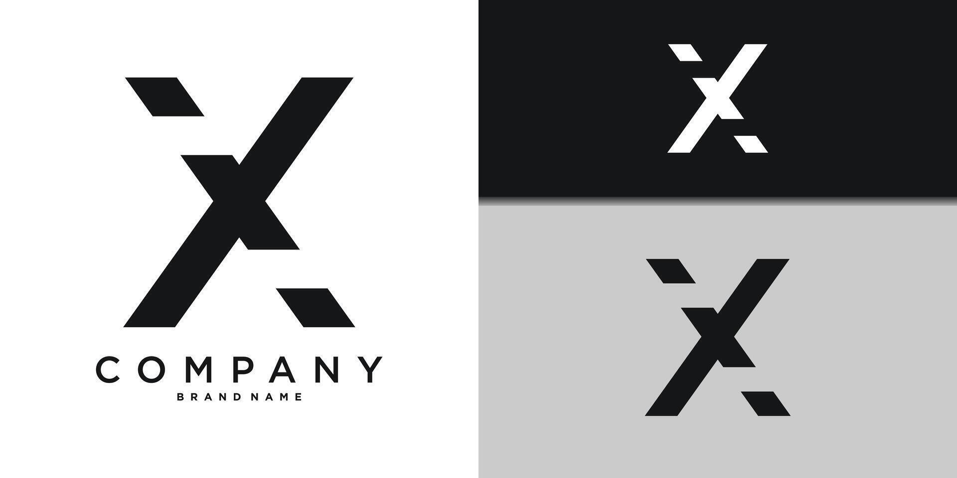 Letter X minimal logo icon design template elements. vector