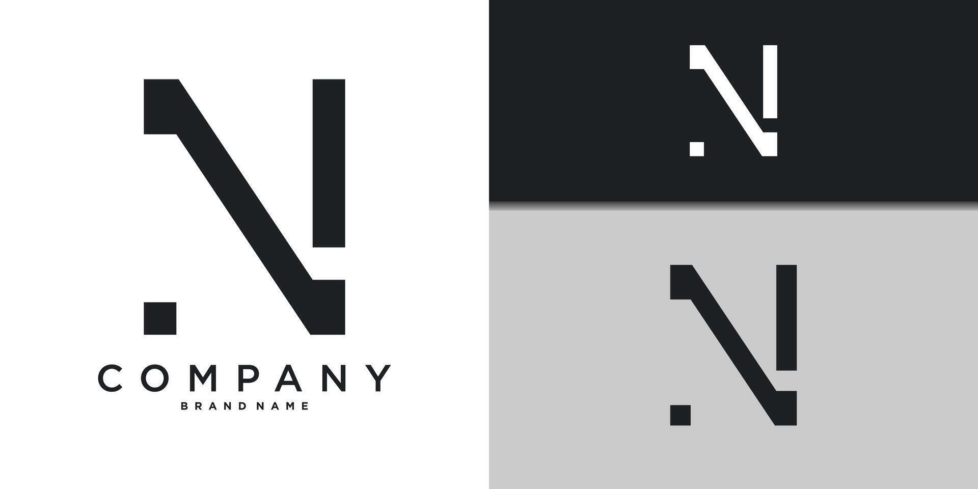 Letter N minimal logo icon design template. Premium vector