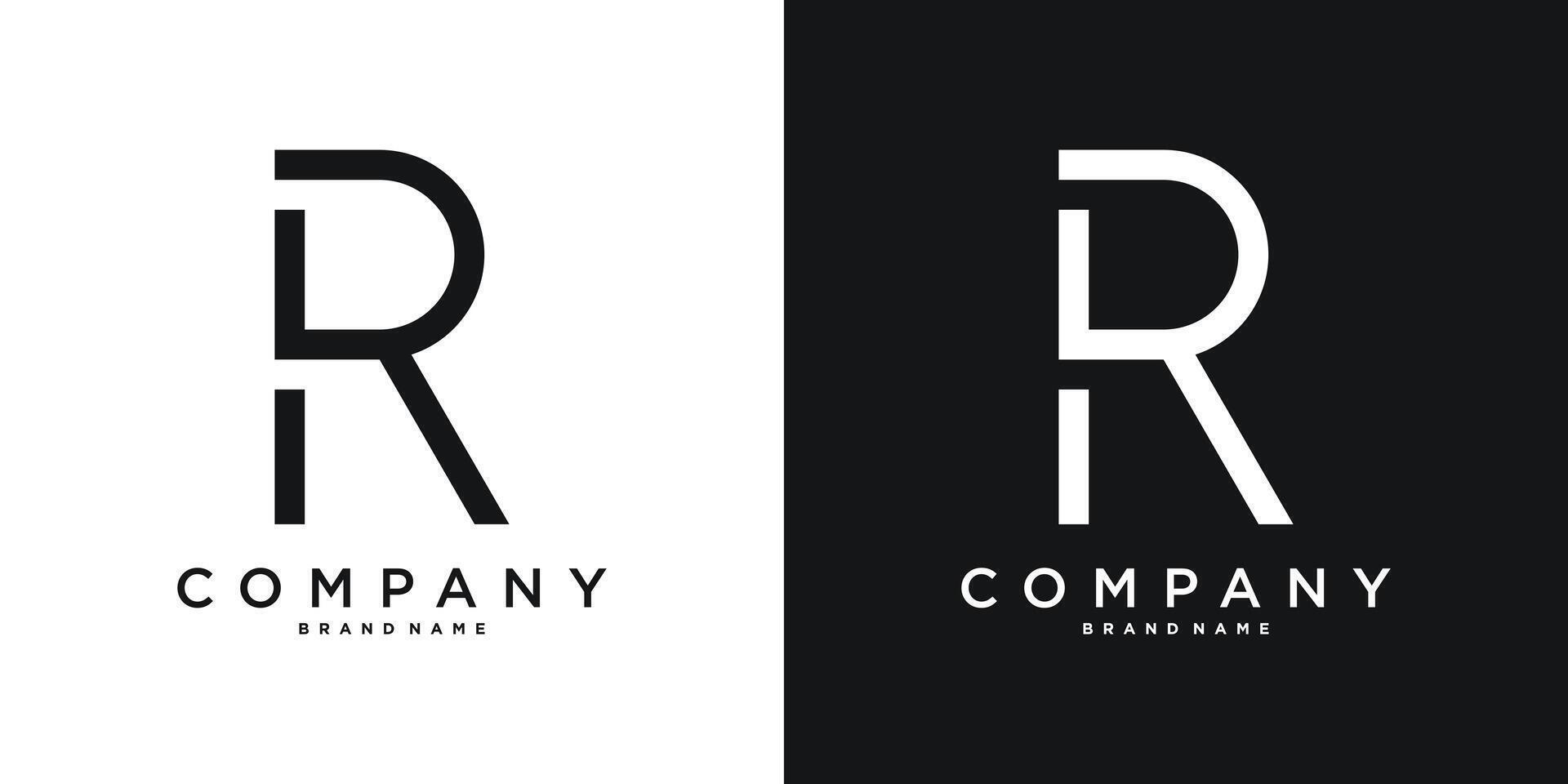 Letter R minimal logo icon design template element. Premium vector
