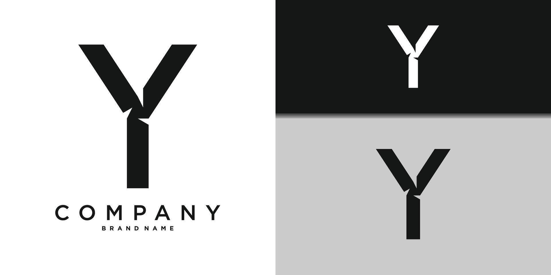 Letter Y minimal logo icon design template elements. Premium vector